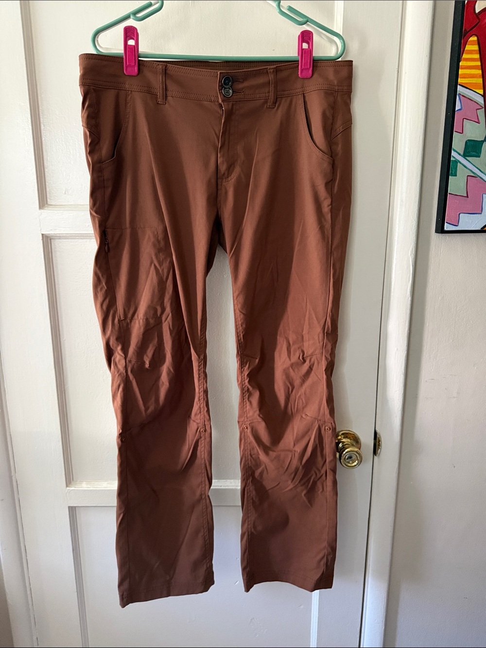 Prana Rust Brown Hiking Cargo Pants Excellent Condition